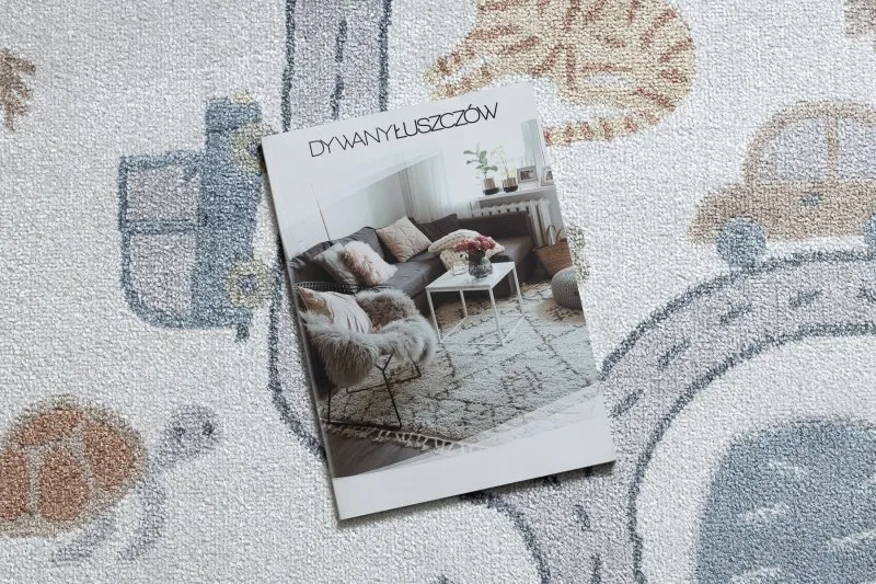 Tapis BONO 8283 cercle Rue, animaux crème / gris clair