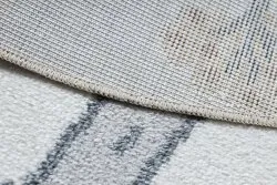 Tapis BONO 8283 cercle Rue, animaux crème / gris clair