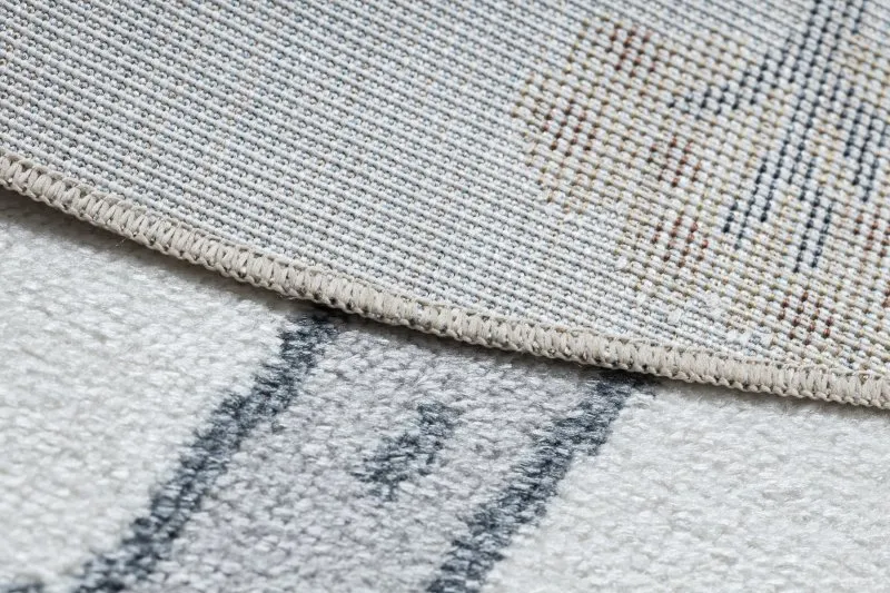 Tapis BONO 8283 cercle Rue, animaux crème / gris clair