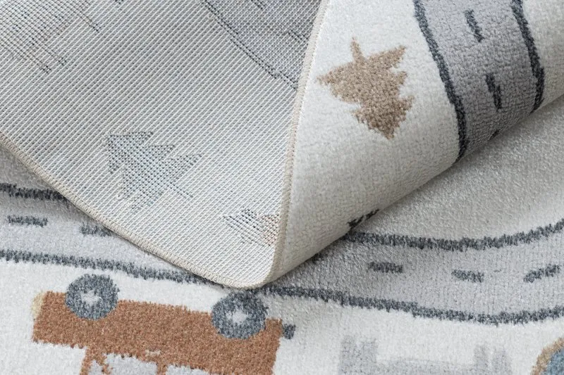 Tapis BONO 8283 cercle Rue, animaux crème / gris clair