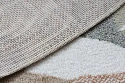 Tapis BONO 8426 cercle Jungle, animaux sauvages crème / or foncé