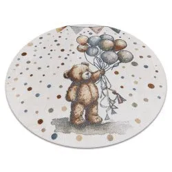 Tapis BONO 9614 cercle Ours, des ballons crème / gris clair