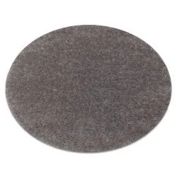 Tapis BUENOS cercle 6646 shaggy uni, couleur unique gris