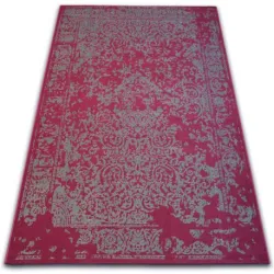 Tapis Vintage 22208/082 bordeaux / gris rosette classique