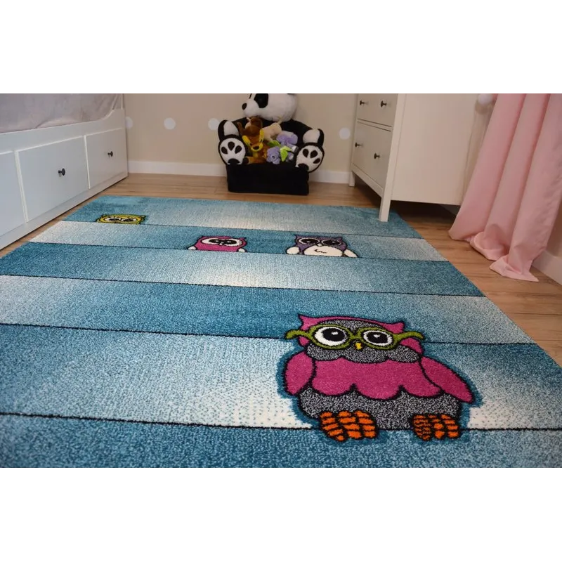 Tapis avec hiboux, fabriqué en matériau doux, agréable au toucher