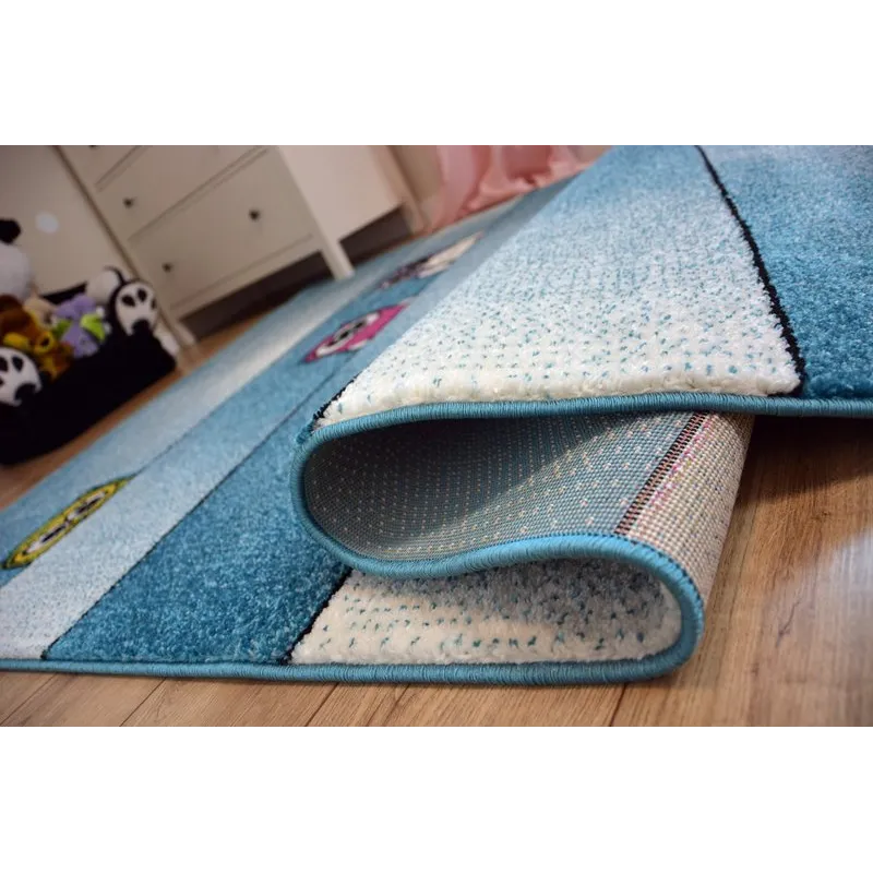 Tapis coloré pour enfants avec hiboux, parfait pour la chambre d'un tout-petit