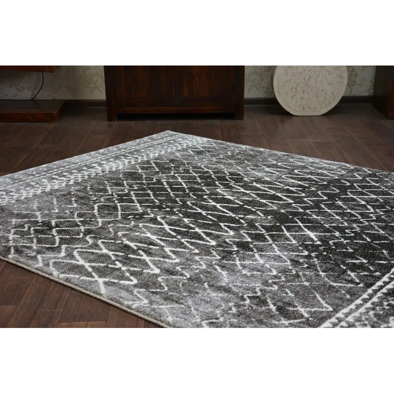 Tapis moderne SHADOW 9890 en nuances de marron et noir, parfait pour la maison