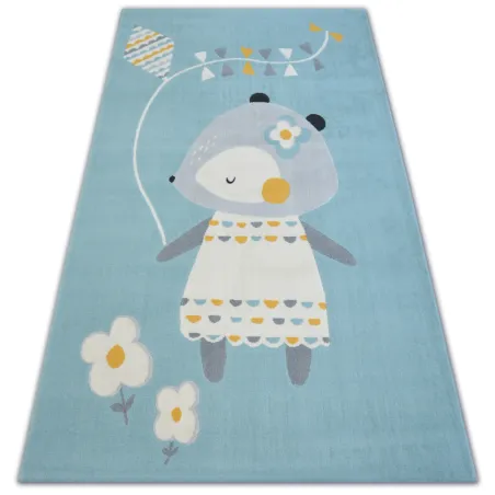 Tapis bleu avec motif de souris, tapis moderne pour les chambres d'enfants