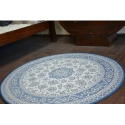 Tapis bleu rond en sisal, style moderne pour l'intérieur