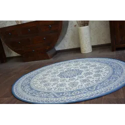 Tapis boho avec accents bleus, idéal pour la chambre d'enfant