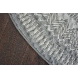 Tapis circulaire en sisal gris, parfait pour les salons modernes