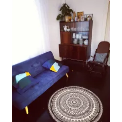 Tapis rond en fibres naturelles, doux au toucher
