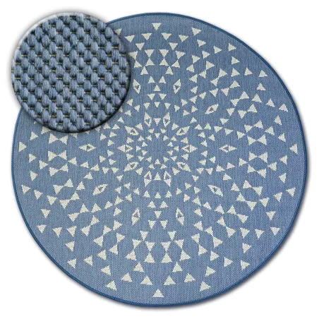 Tapis rond en sisal, motif vitrail, accessoire idéal pour le salon