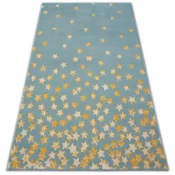 Tapis PASTEL 18408/032 - Petites étoiles turquois doré crème