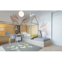 Tapis moderne aux couleurs pastel, idéal pour le salon ou la chambre d'enfants