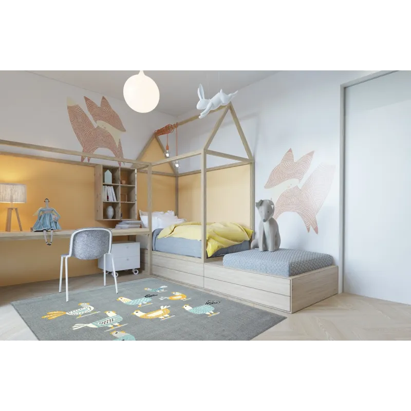 Tapis moderne aux couleurs pastel, idéal pour le salon ou la chambre d'enfants
