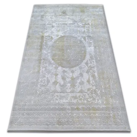 Tapis ACRYLIQUE VALENCIA 2328 ORNAMENT gris clair et moutarde, style moderne
