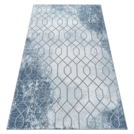 Tapis acrylique bleu et gris, design moderne et élégant