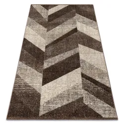 Tapis FEEL 5673/15044 CHEVRON marron foncé / beige / crème / gris