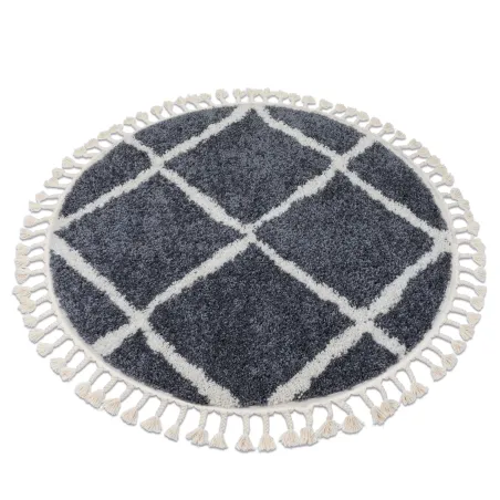 Tapis berbère gris et blanc avec franges, tapis shaggy pour la décoration intérieure