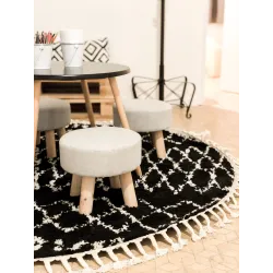 Tapis rond pour jardin ou terrasse, résistant aux intempéries