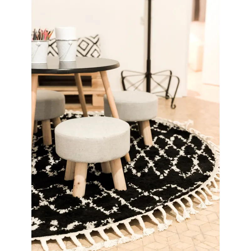 Tapis rond pour jardin ou terrasse, résistant aux intempéries