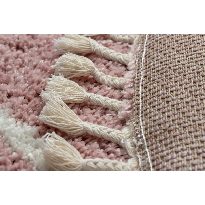 Tapis rond avec franges, parfait pour des intérieurs élégants à la maison