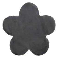 Tapis NEW DOLLY fleur G4372-1 Gris anthracite IMITATION DE FOURRURE DE LAPIN