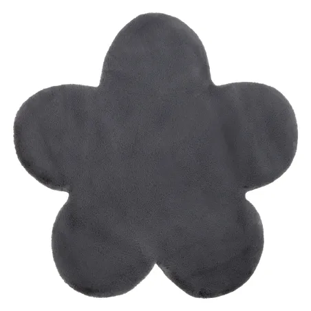Tapis NEW DOLLY gris, imitation de fourrure de lapin, style moderne