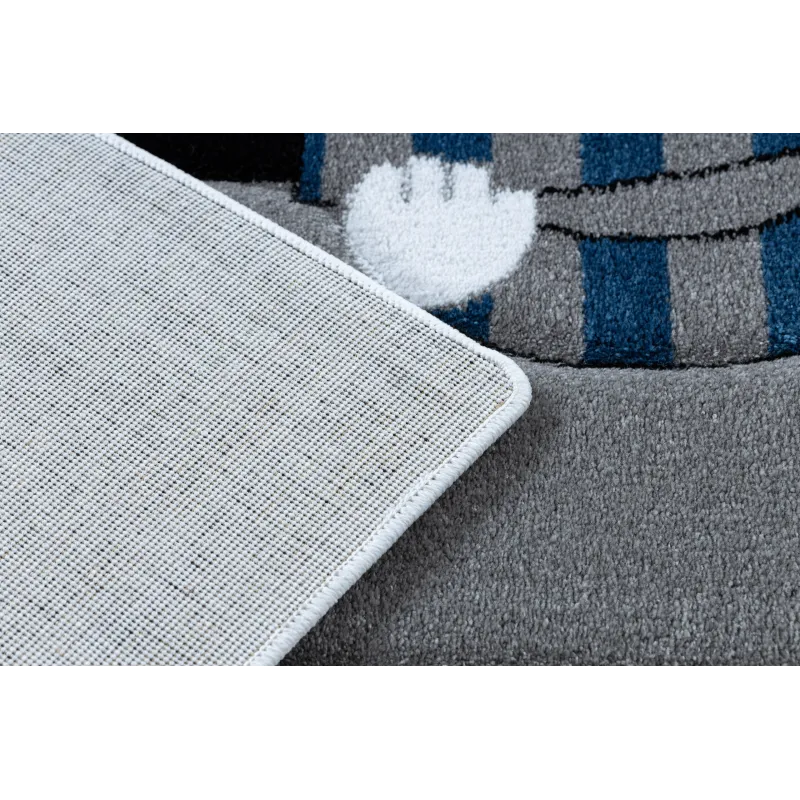Tapis doux bleu pour enfants avec un navire pirate
