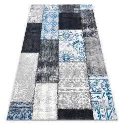 Tapis Vintage 22218053 gris / bleu patchwork