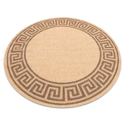 TAPIS EN CORDE SISAL FLOORLUX CERCLE 20014 Grec mais / café