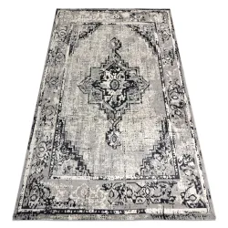 Tapis Vintage Cadre Rosette 22235556 gris / noir