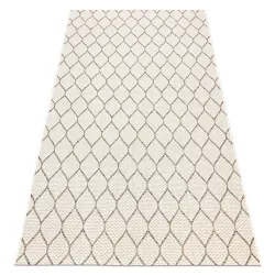 Tapis CORDE SISAL BOHO 46211061 Motif trèfle carreaux beige