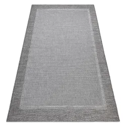 Tapis EN CORDE SISAL BOHO 46201575 Cadre gris