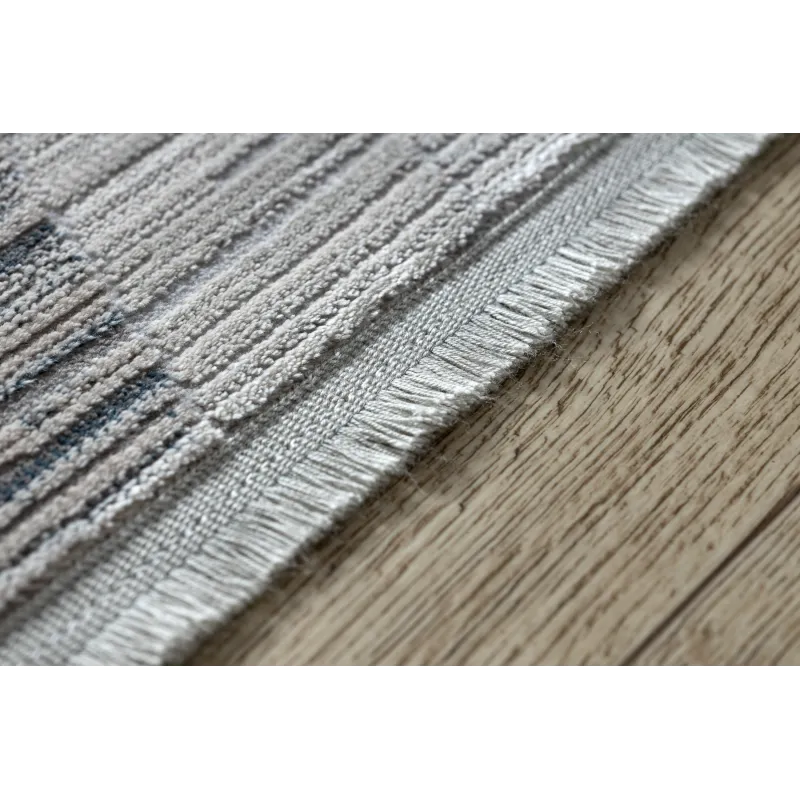 Tapis moderne REBEC avec poil doux, couleur bleu marine, idéal pour les chambres