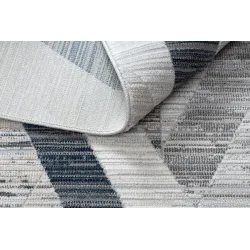 Tapis moderne REBEC d'extérieur bleu marine, résistant aux intempéries