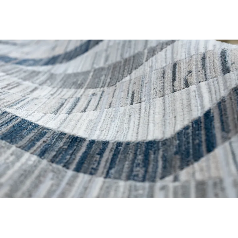 Tapis moderne REBEC à motif géométrique, bleu marine, idéal pour les chambres d'enfants