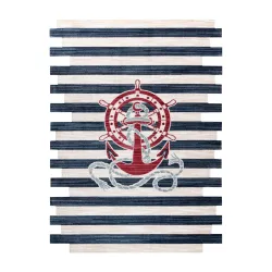 Tapis enfant TOYS 75324 Ancre pour enfants - moderne, forme irrégulière crème / bleu foncé turquoise