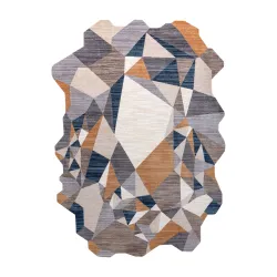 Tapis TINE 75419A Mosaïque - moderne, forme irrégulière gris / jaune
