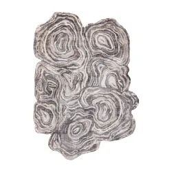 Tapis TINE 75426A Tronc d'arbre bois - moderne, forme irrégulière crème / gris