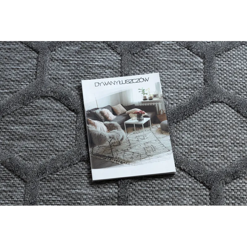 Tapis SANTO en couleur anthracite, parfait pour un salon contemporain