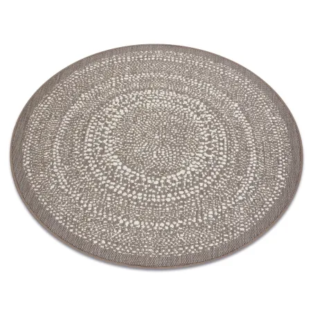 Tapis rond en sisal beige, parfait pour des intérieurs modernes