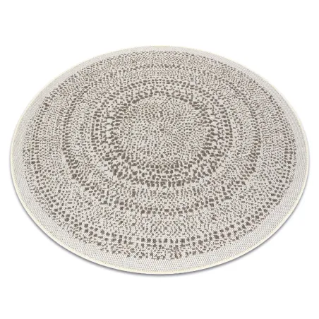 Tapis rond en sisal crème, parfait pour les intérieurs modernes