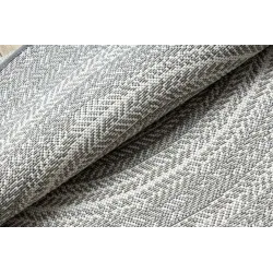 Tapis rond pour jardin, en sisal gris, style boho, durable et élégant