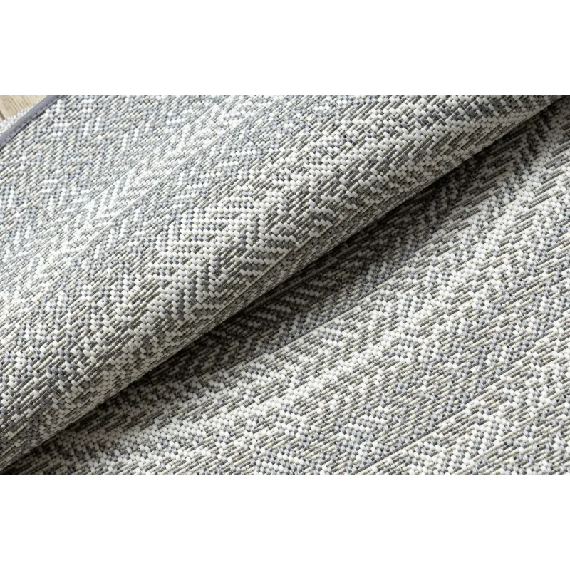 Tapis rond pour jardin, en sisal gris, style boho, durable et élégant