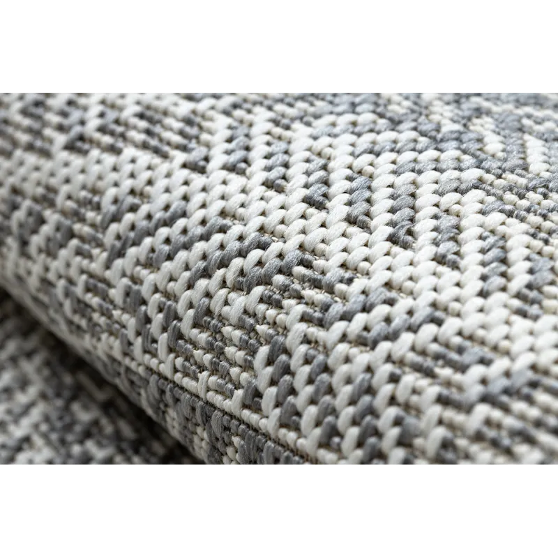 Tapis rond gris en sisal, pour la chambre d'enfant, sûr et élégant