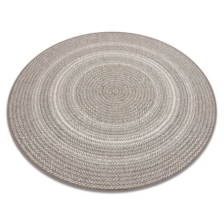 Tapis rond en sisal, style boho, tressé beige
