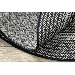Tapis de jardin en sisal noir, style boho, résistant aux intempéries