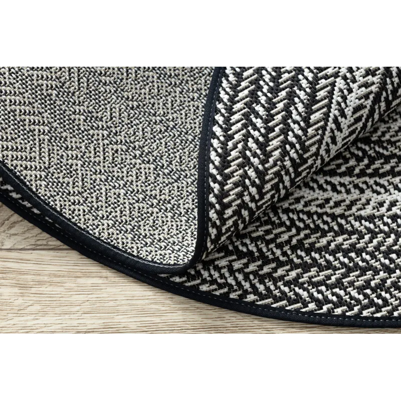 Tapis de jardin en sisal noir, style boho, résistant aux intempéries